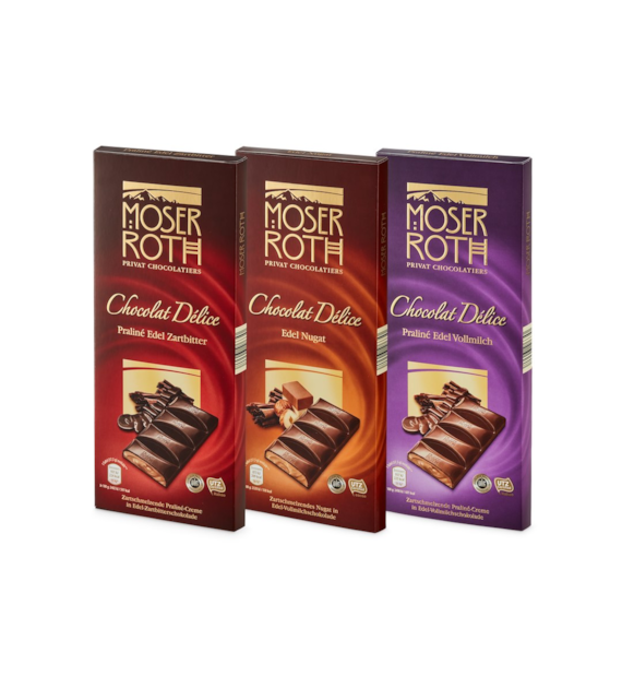 Moser Roth Chocolat Delice Praline / Nougat 187g
