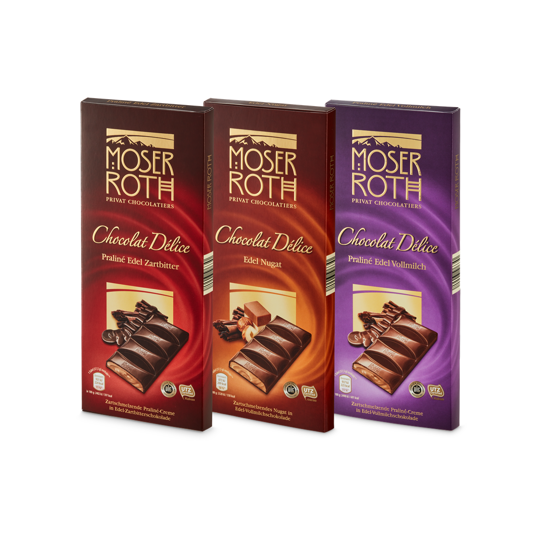 Moser Roth Chocolat Delice Praline / Nougat 187g