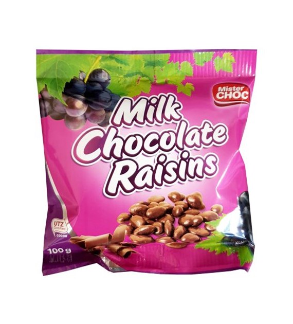 Mister Choc Milk Chocolate Raisins 100g