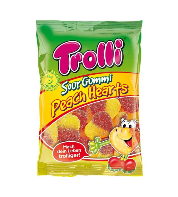 Trolli Sour Gummi Peach Hearts 175g