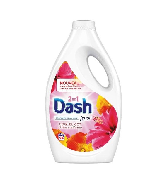 Dash 2in1 Lenor Coquelicot Cerisier Gel 24p 1,3L