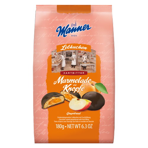 Manner Lebkuchen Marmelade Knopfe Pierniki 180g