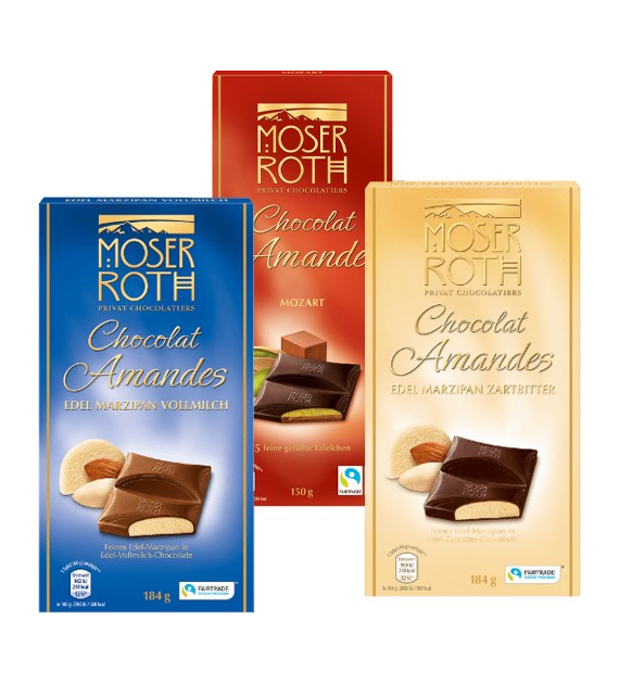 Moser Roth Amandes Mozart 150g / Marzipan 184g