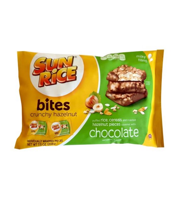 Sun Rice Bites Crunchy Hazelnut 208g