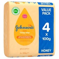 Johnsons Baby Honey Soap Value Pack 4x100g