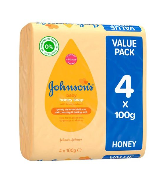 Johnson's Baby Honey Soap Value Pack 4x100g