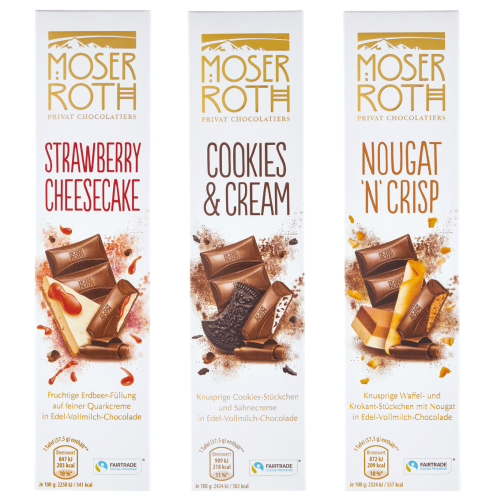Moser Roth Cookies / Nougat / Cheesecake Czeko 75g