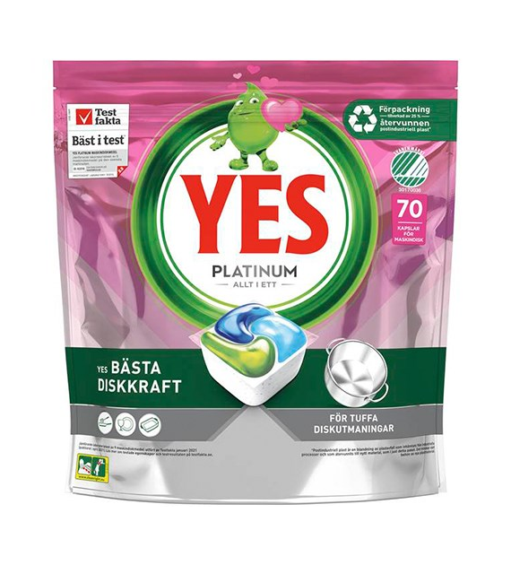 Yes Platinum Allt i Ett Pink 70szt 1kg