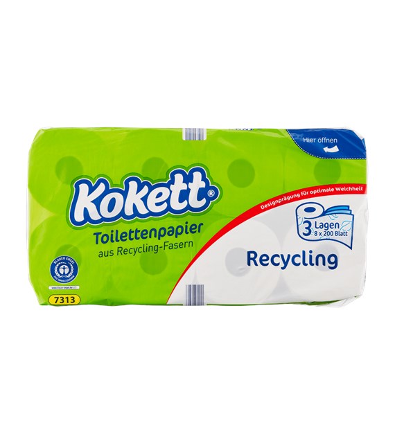 Kokett Recykling 3Lag Papier Toaletowy 8szt