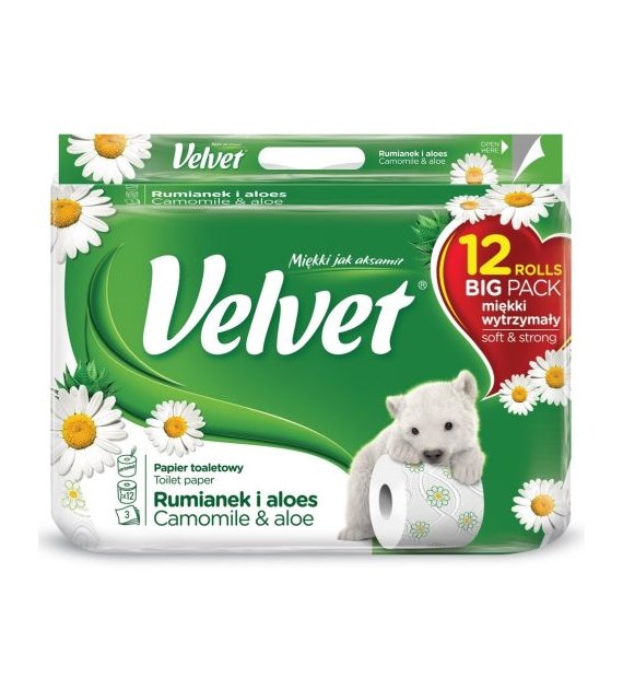 Velvet Rumianek Aloes 3Lag Papier Toaletowy 12szt