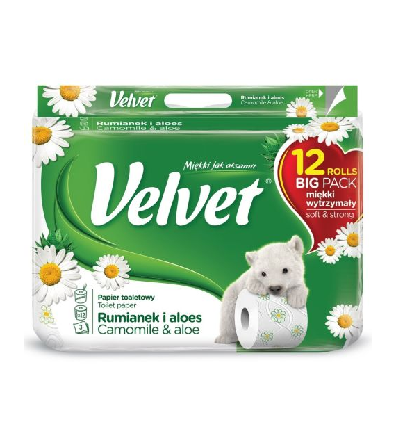 Velvet Rumianek Aloes 3Lag Papier Toaletowy 12szt