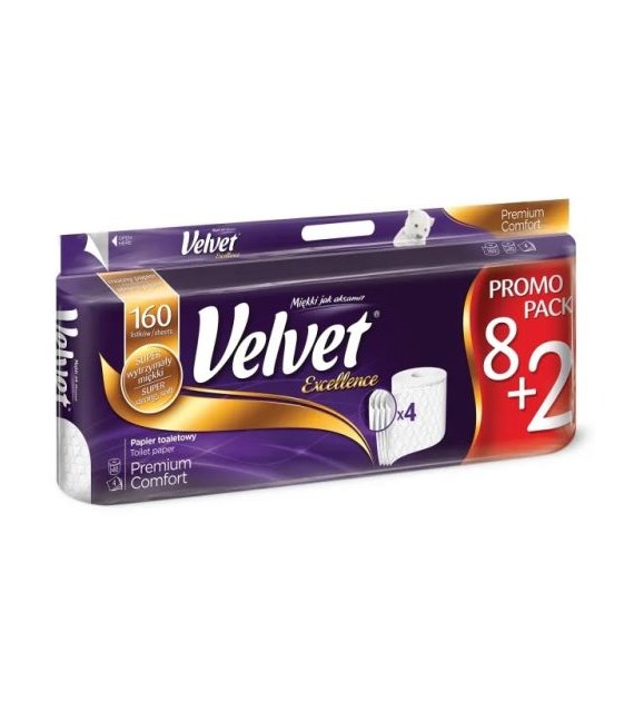 Velvet Excellence Premium 4Lag Papier Toalet 10szt