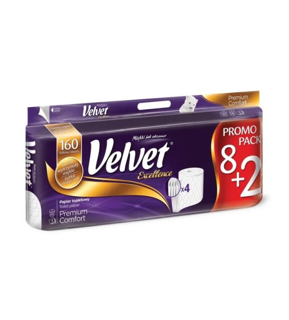 Velvet Excellence Premium 4Lag Papier Toalet 10szt