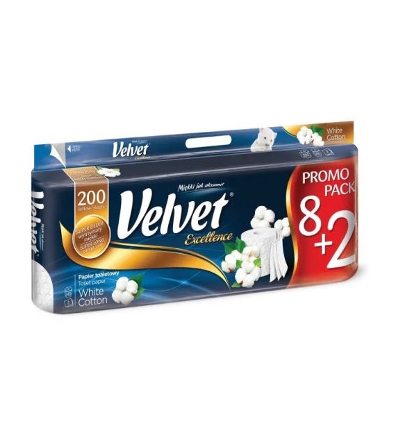 Velvet Excellence White 3Lag Papier Toalet 10szt