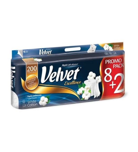Velvet Excellence White 3Lag Papier Toalet 10szt