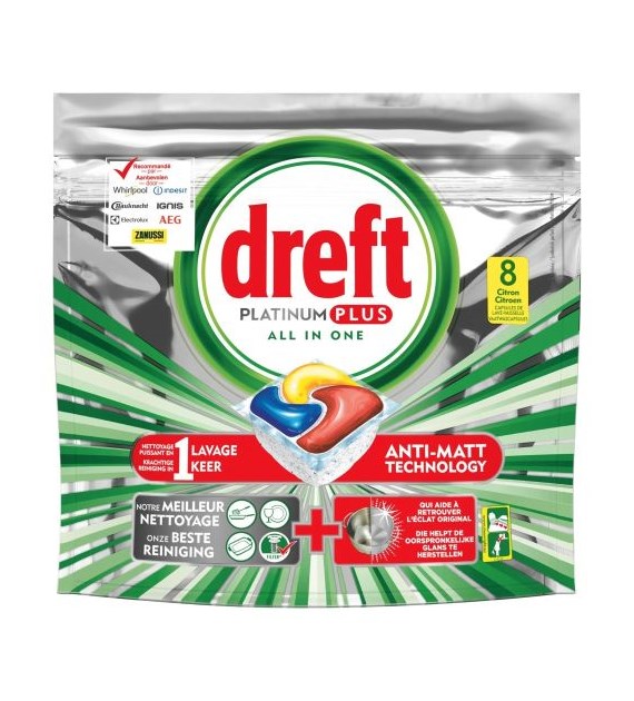 Dreft Platinum Plus Citron 8szt 124g