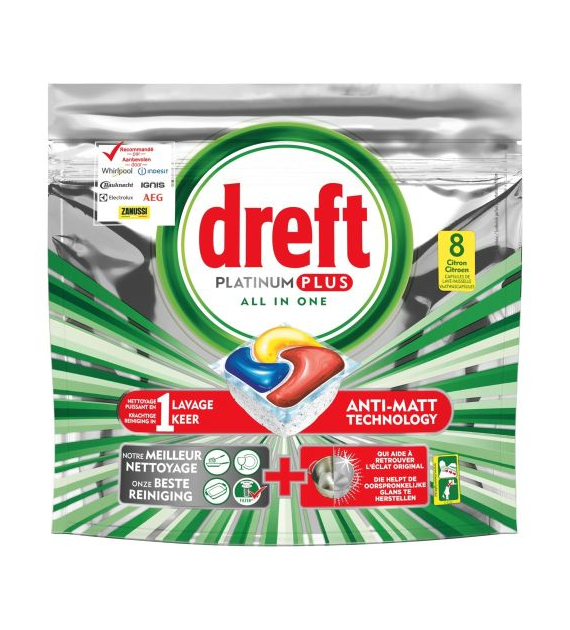 Dreft Platinum Plus Citron 8szt 124g
