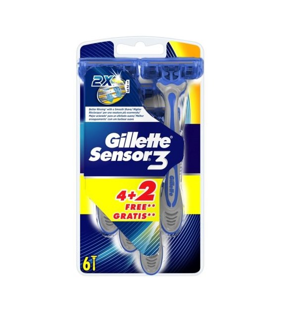 Gillette Sensor 3 Maszynki 4+2szt