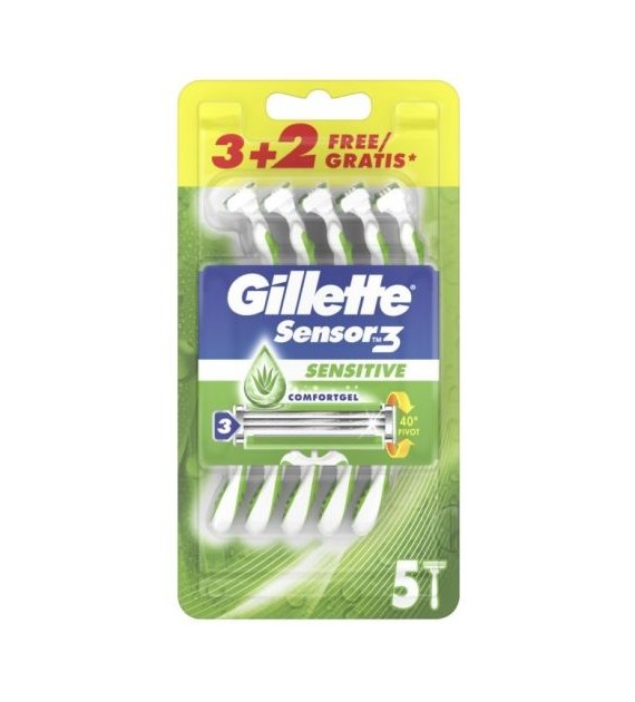 Gillette Sensor 3 Sensitive Maszynki 3+2szt