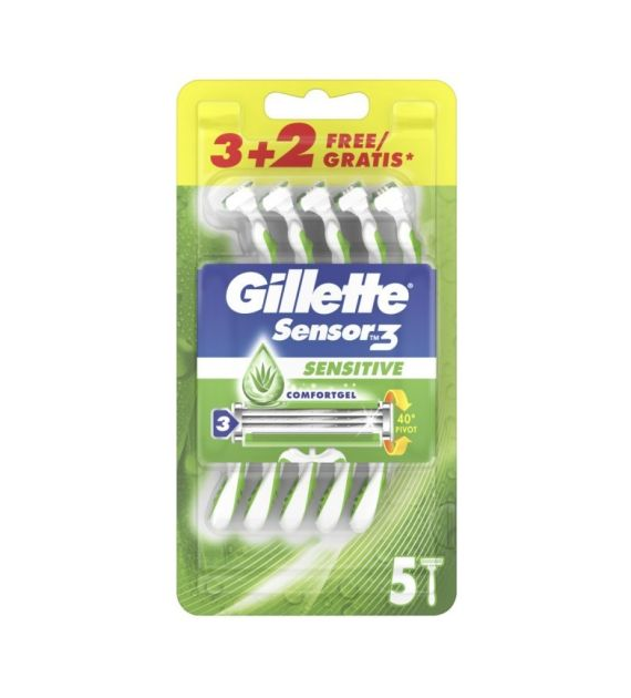 Gillette Sensor 3 Sensitive Maszynki 3+2szt