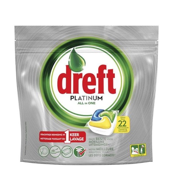 Dreft Platinum All in One Citron Tabs 22szt 328g