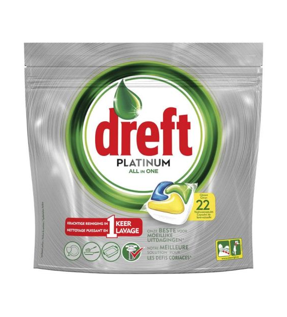 Dreft Platinum All in One Citron Tabs 22szt 328g