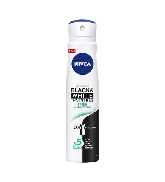 Nivea Black & White Fresh Antibacterial Deo 150ml