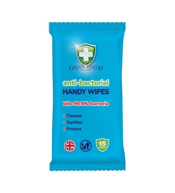 Green Shield Anti-Bacterial Handy Wipes 15szt