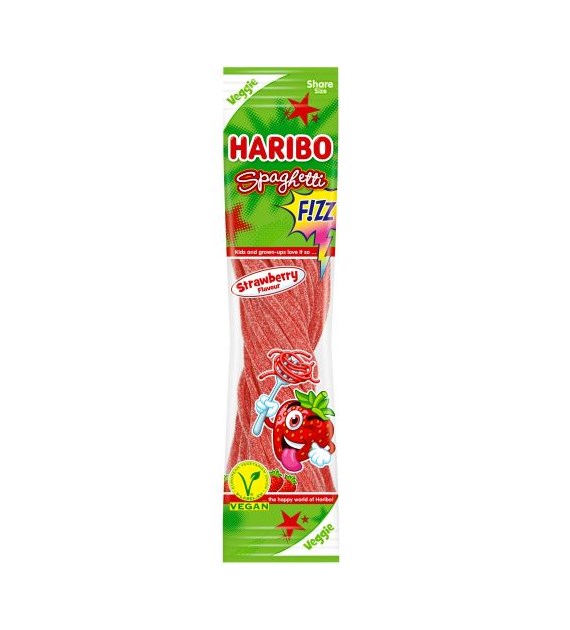 Haribo Spaghetti Fizz Strawberry Sauer 200g