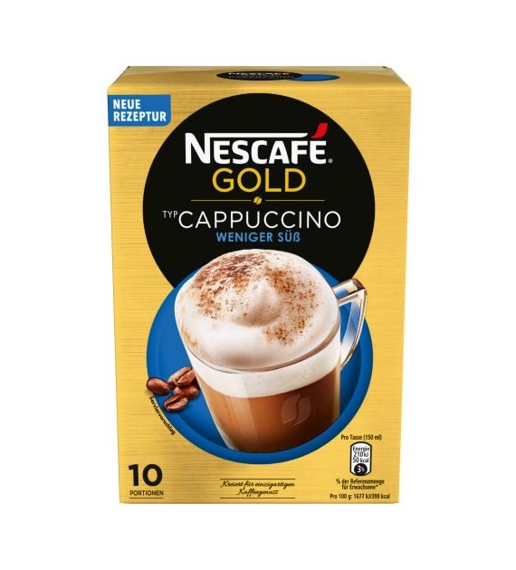 Nescafe Gold Cappuccino Weniger Suss 10szt 125g