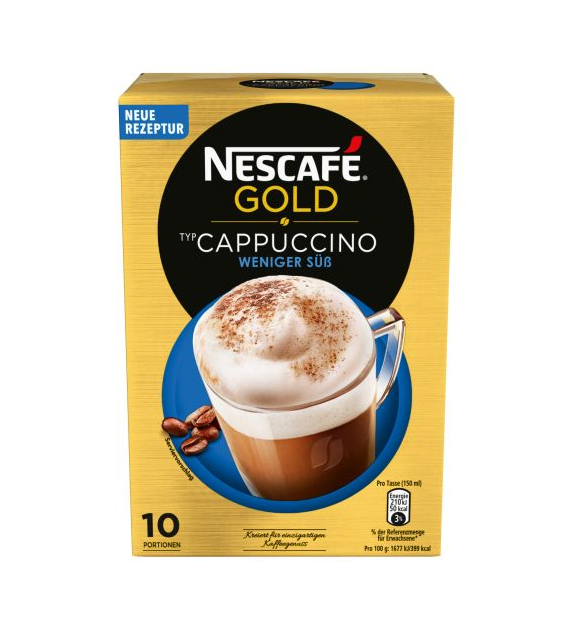 Nescafe Gold Cappuccino Weniger Suss 10szt 125g