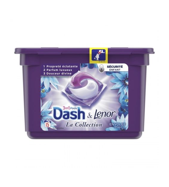 Dash 3en1 Pods Lenor Envolee D'Air 15p 411g