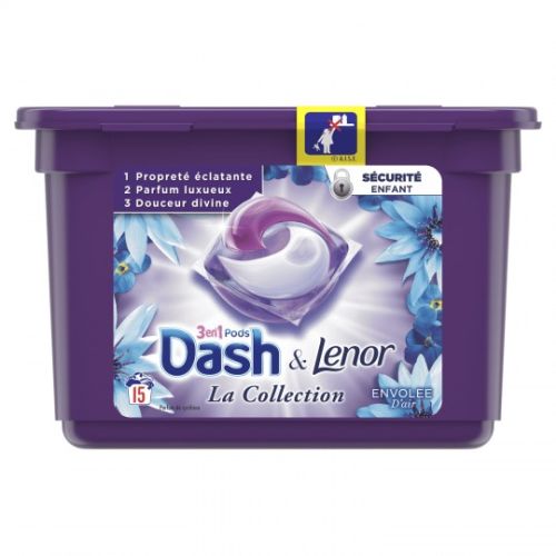 Dash 3en1 Pods Lenor Envolee D'Air 15p 411g