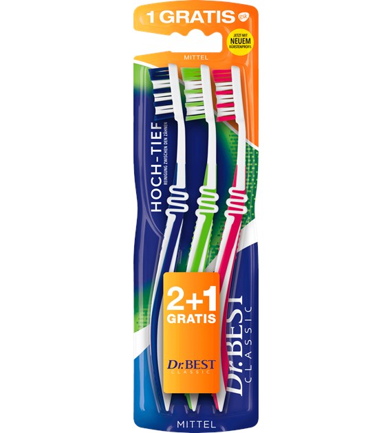 Dr.Best Classic Szczoteczka Mittel 3 Pack
