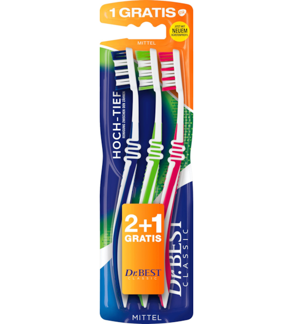 Dr.Best Classic Szczoteczka Mittel 3 Pack