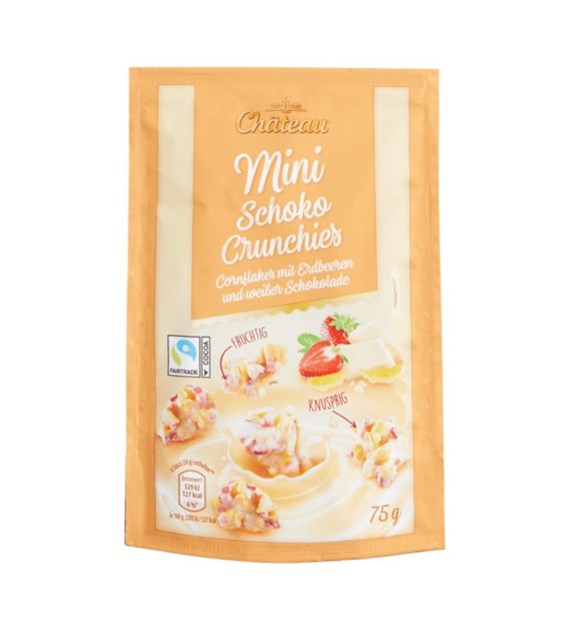 Chateau Mini Schoko Crunchies Erdbeeren Weisse 75g
