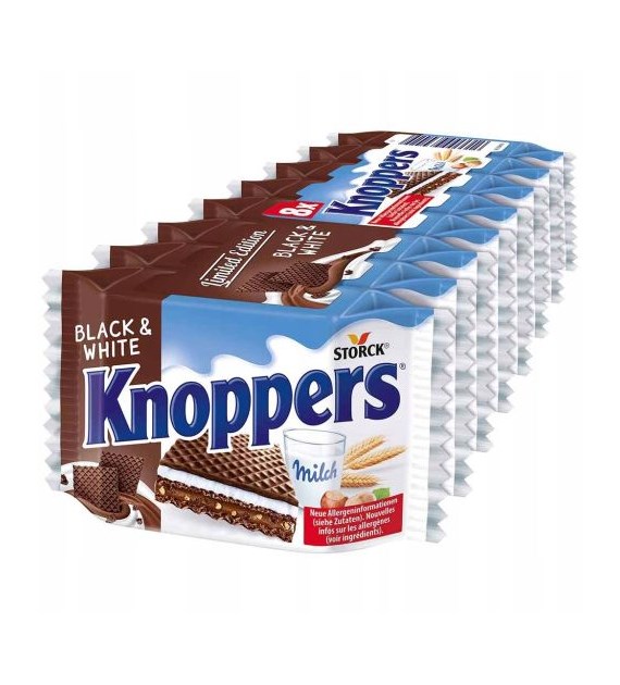 Knoppers Black & White Wafelki 8szt 200g