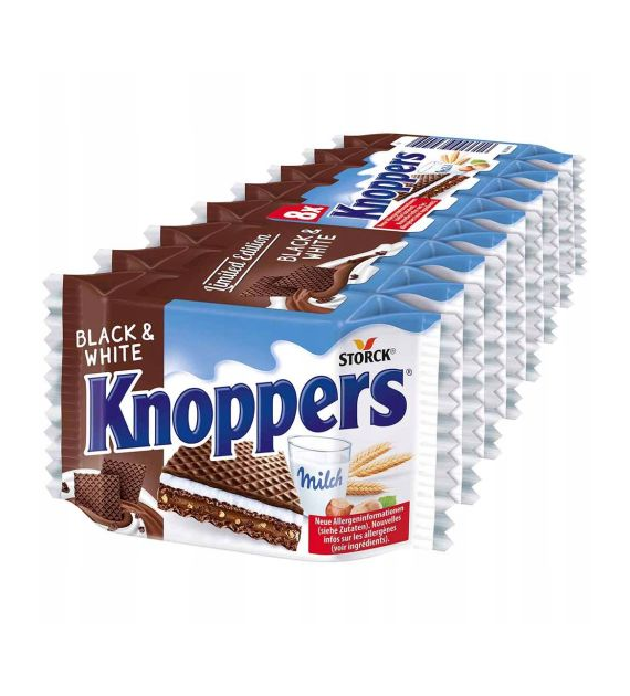 Knoppers Black & White Wafelki 8szt 200g