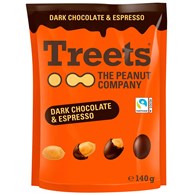 Treets Peanuts Dark Chocolate and Espresso 140g