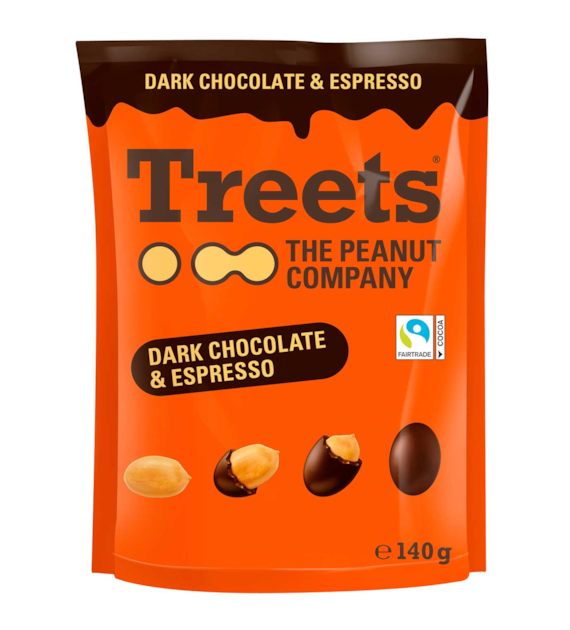 Treets Peanuts Dark Chocolate and Espresso 140g