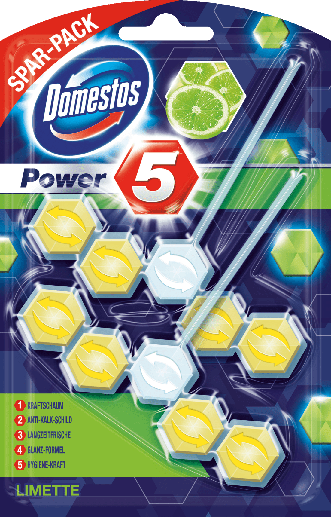 Domestos Power 5 Limette Zawieszka WC 2x55g