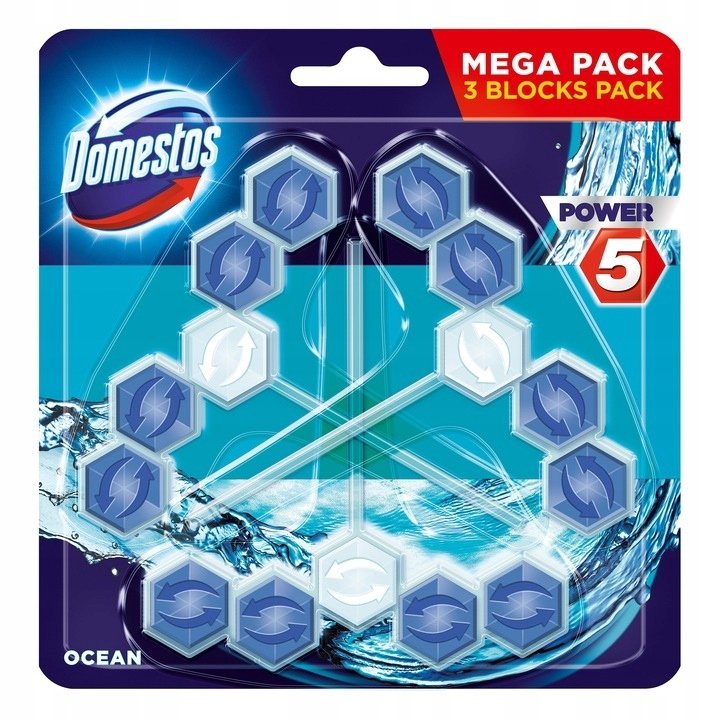 Domestos Power 5+ Ocean Zawieszka WC 3x53g