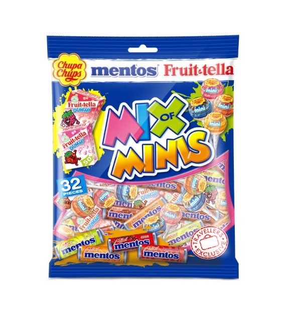 Mix of Minis Chupa/Mentos/Fruittella 32szt 300g