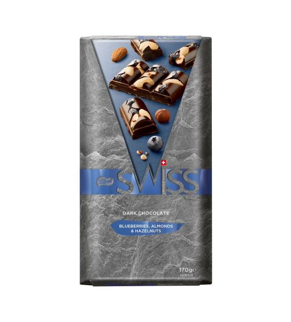 Nestle Swiss Dark Blueberries Almonds Hazelnu 170g