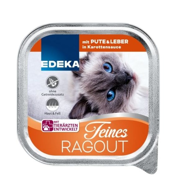 Edeka Feines Ragout Pute & Leber dla Kota 100g