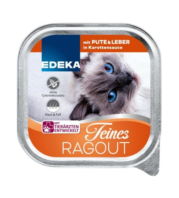 Edeka Feines Ragout Pute & Leber dla Kota 100g