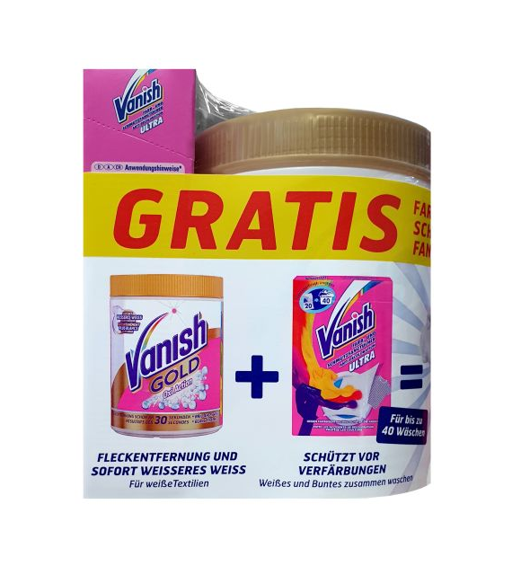 Vanish Gold Oxi Action White 1kg + Chusteczk 20szt