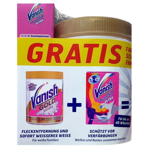 Vanish Gold Oxi Action White 1kg + Chusteczk 20szt