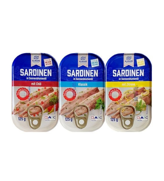 Almare Sardinen in Sonnenblumenol MIX 125g