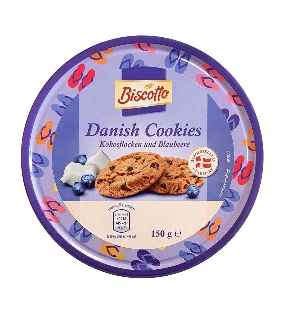 Biscotto Danish Kokosflocken Blaubeere Ciastk 150g